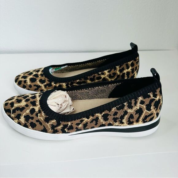 Aubrey Lynn Animal Print Knit Slip On Shoes Size 9 - Picture 5 of 6